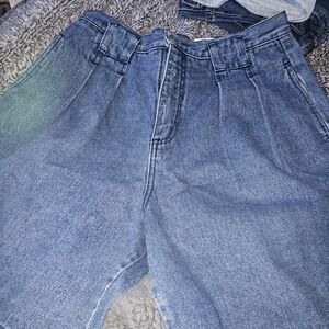 High-Waist Light Blue Denim Shorts